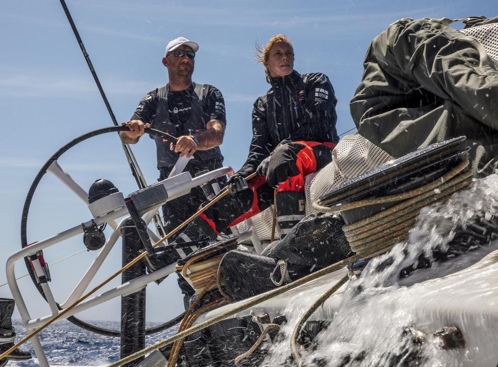 Leg 02, Lisbon to Cape Town, Day 15 David Witt and Annemieke Bes on board Sun Hung Kai/Scallywag. Photo by Konrad Frost/Volvo Ocean Race. 19 November, 2017. ©  Konrad Frost / Volvo Ocean Race