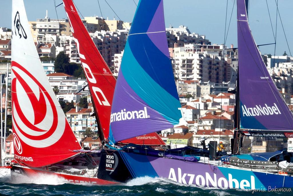 AkzoNobel and Dongfeng - Volvo Ocean Race, Leg 2 Start - Lisbon, November 5, 2017 © Eugenia Bakunova http://www.mainsail.ru