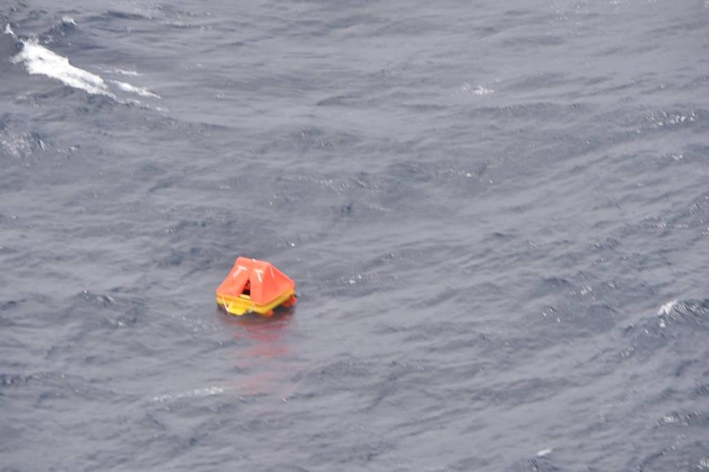 The sailor from Waimanu awaits rescue in his liferaft - November 18, 2017 © New Zealand Defence Force