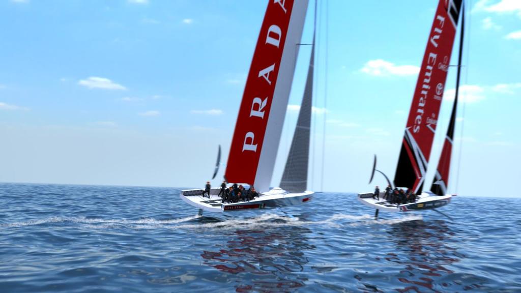 Computer graphic of the foiling monohull to be used in the 36th America’s Cup © Emirates Team New Zealand http://www.etnzblog.com