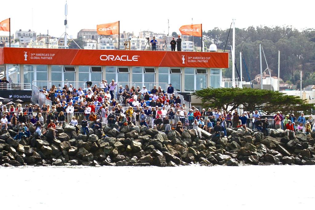 San Francisco - the fans spread along the waterfront - well away from the America’s Cup Village - team bases were in the other direction down the Embarcadero © Richard Gladwell www.photosport.co.nz