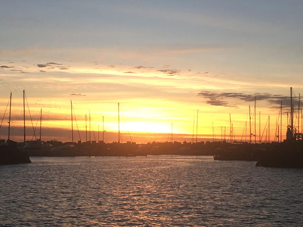 Gliding into Coffs Harbour at dawn, 7,500 ocean miles behind us ©  Kristen Anderson