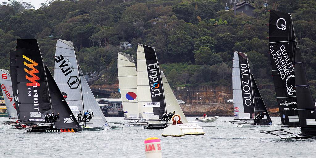 Light winds at the start - 18ft Skiffs - Spring Championship 2017 photo copyright 18footers.com taken at  and featuring the  class
