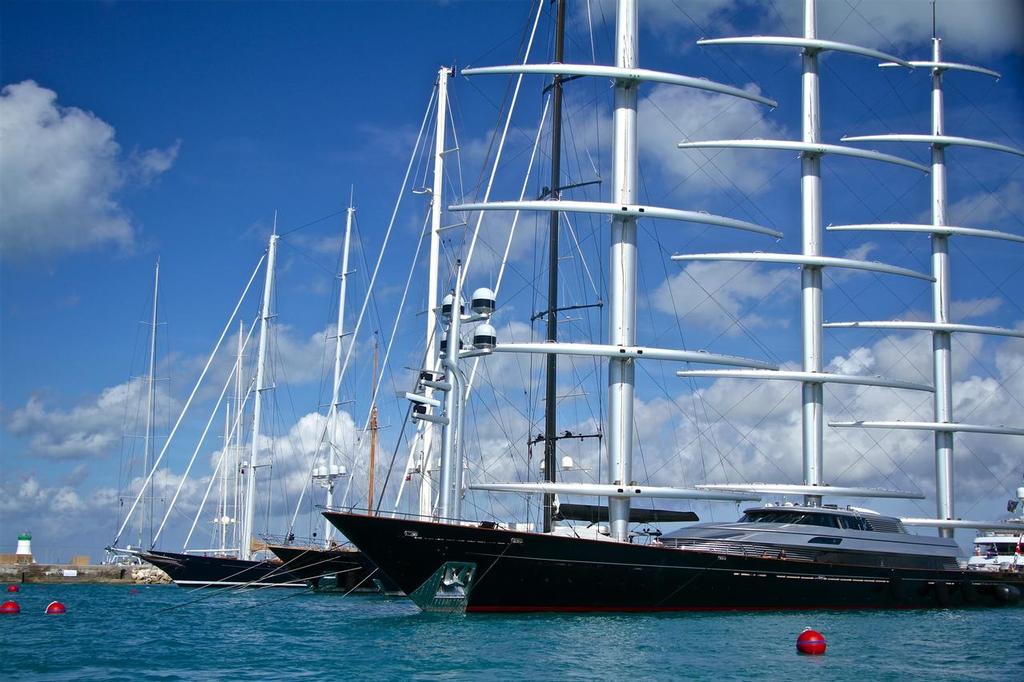70 more superyachts visited Bermuda as a result of the 2017 America's Cup. They were berthed in multiple locations. Most of their owners were industrialists and investors. © Richard Gladwell www.photosport.co.nz