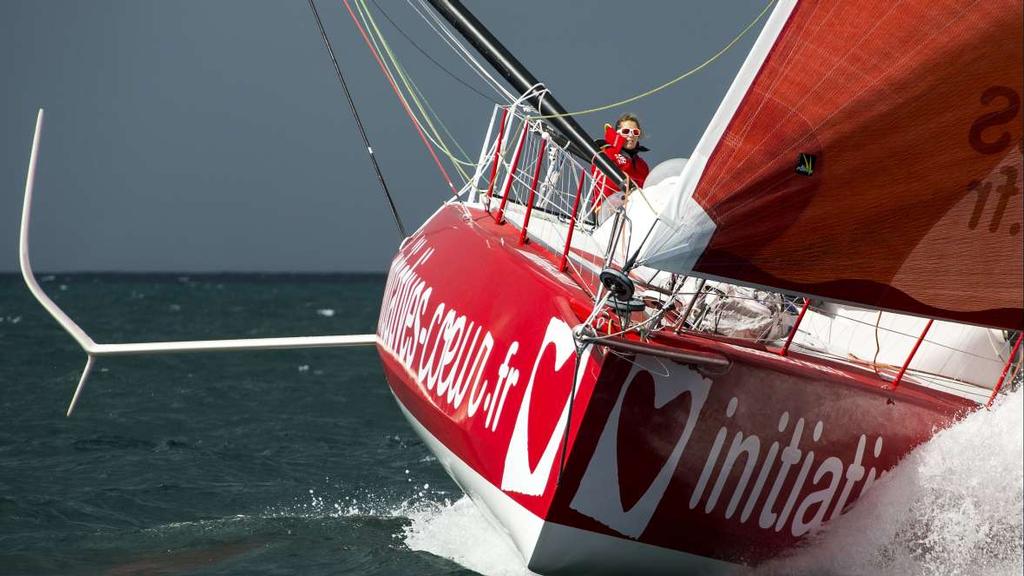 The foiling  IMOCA60 Initiatives Cœur - 2017 Transat Jacques Vabre IMOCA class photo copyright Transat Jacques Vabre taken at  and featuring the  class