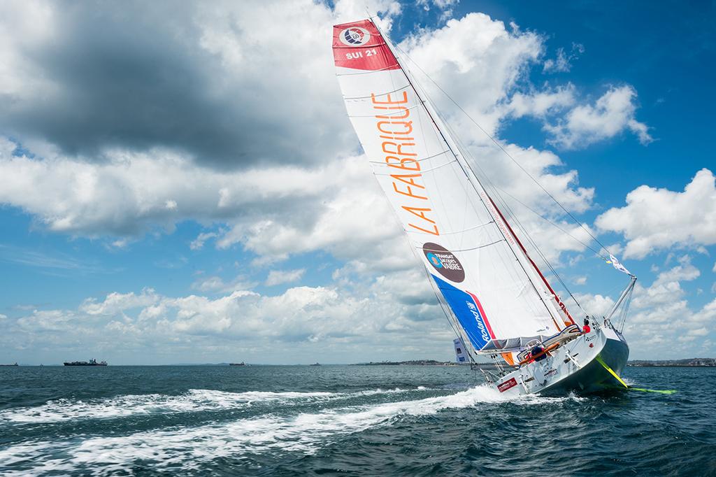 9th place in Imoca category for La Fabrique, skippers Alan Roura and Frederic Denis, during arrivals of the duo sailing race Transat Jacques Vabre 2017 from Le Havre (FRA) to Salvador de Bahia (BRA), on November 21st, 2017 ©  Jean-Louis Carli / ALeA / TJV17