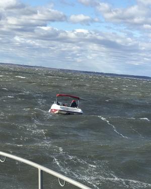 A Coast Guard Station Sandy Hook heavy weather boatcrew rescued four men who were stranded aboard a 22-foot vessel near Keansburg, New Jersey, November 19, 2017. The boatcrew arrived on scene and rescued the four boaters off of the unseaworthy vessel. The on scene weather was 30-knot winds and 3 to 5-foot sea state photo copyright  Sabrina Clarke / U.S. Coast Guard taken at  and featuring the  class