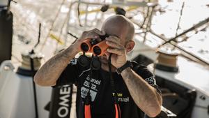 Day 13, Leg 2, Lisbon to Cape Town, Maciel Cicchetti maker the same Gybe move, 17 November, 2017 – Volvo Ocean Race photo copyright  Rich Edwards / Volvo Ocean Race taken at  and featuring the  class