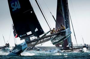 Act 7, Extreme Sailing Series San Diego - Day 3 – Front-runner SAP Extreme Sailing Team has had an outstanding season so far and has shown no signs of slowing down, but victory for the Danish squad is not guaranteed. photo copyright  Lloyd Images taken at  and featuring the  class