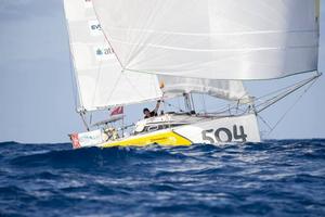 Unsettled conditions for the finish – Mini-Transat La Boulangère photo copyright  Christophe Breschi taken at  and featuring the  class