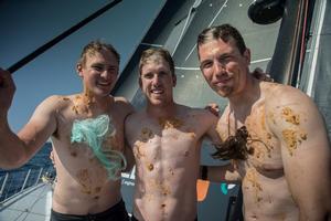 Day 9, Leg 2, Lisbon to Cape Town, Equator crossing for the America's cup trio. 13 November, 2017 – Volvo Ocean Race photo copyright  Rich Edwards / Volvo Ocean Race taken at  and featuring the  class