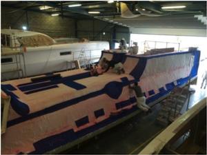 Outremer 45 being prepared for resin infusion photo copyright Multihull Central taken at  and featuring the  class