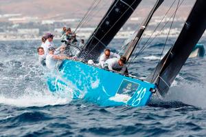 Day 2 – Bronenosec Sailing Team had a good day posting a 4-3 despite the conditions – RC44 Calero Marinas Cup photo copyright  Martinez Studio / RC44 Class taken at  and featuring the  class