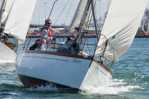 Martini, skippered by Ross Clark and Michael Wilson, are the overnight leaders of the regatta with a sixth and a second in the first day of racing. Enjoying some stronger wind on their way to RMYS D in the first race. - Classic Yacht Association Cup Regatta photo copyright  Alex McKinnon Photography http://www.alexmckinnonphotography.com taken at  and featuring the  class