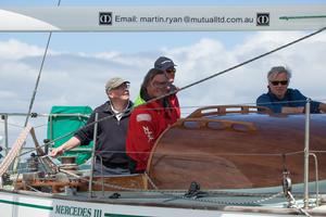 Mercedes III skippered by Martin Ryan on the run down to RMYS G in the first race, which they won. - Classic Yacht Association Cup Regatta photo copyright  Alex McKinnon Photography http://www.alexmckinnonphotography.com taken at  and featuring the  class