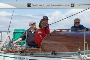 Mercedes III skippered by Martin Ryan on the run down to RMYS G in the first race, which they won. - Classic Yacht Association Cup Regatta photo copyright  Alex McKinnon Photography http://www.alexmckinnonphotography.com taken at  and featuring the  class