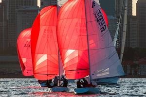Fleet at twilight on Sydney Harbour – Milson Silver Goblets Trophy photo copyright  Andrea Francolini Photography http://www.afrancolini.com/ taken at  and featuring the  class