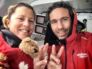 Britain’s Samantha Davies and France’s Tanguy de Lamotte on Initiatives-Cœur – Transat Jacques Vabre photo copyright TJV taken at  and featuring the  class