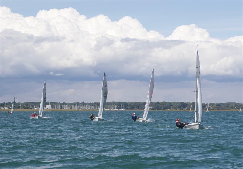 Wade and Evans lead the fleet cross tide to the weather mark on day 1 of the CraftInsure Silver Scorpions at Lymington photo copyright RYA Female Scorpion Project taken at Lymington Town Sailing Club and featuring the Scorpion class