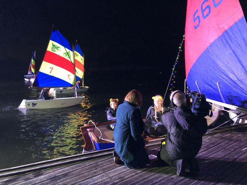 BBC South Today interview during the 20th Salterns Sail-a-thon photo copyright Salterns Sailing Club taken at Salterns Sailing Club and featuring the Scow class