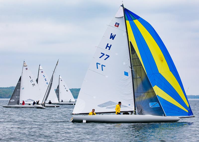 scow bow cruising sailboat