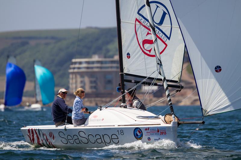 Seascape nationals at Atwell Martin Plymouth Race Week day 2 photo copyright Tom Gruitt / www.tom-gruitt.co.uk taken at  and featuring the Seascape 18 class