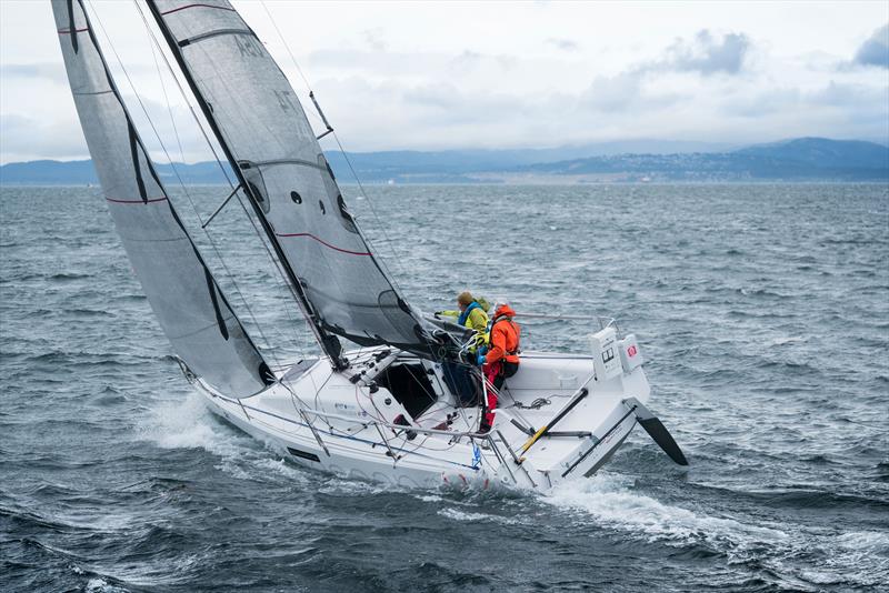 Team WIllpower sailing off of Victoria, B.C. in a breeze photo copyright Race to Alaska / Liv von Oelreich taken at  and featuring the Seascape 18 class