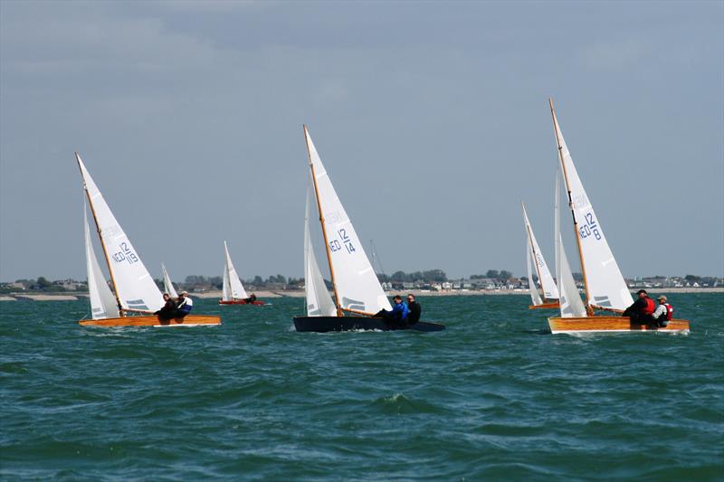 NED8 Bries, NED14 Jan van Galen and NED119 Doordrijver during the Sharpie Europeans photo copyright David Priscott taken at Itchenor Sailing Club and featuring the Sharpie class