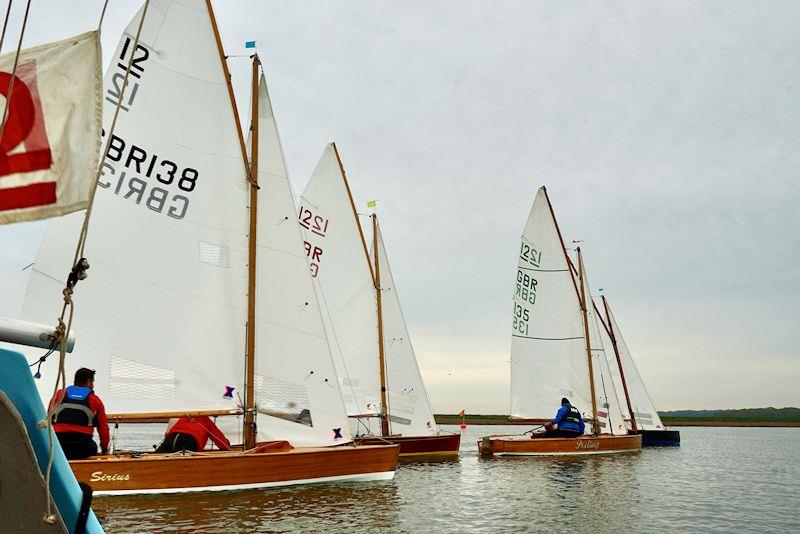 Sirius and Poelsnip on the start line - Light winds for Sharpie open meeting at Overy Staithe photo copyright Jeremy Neville-Eliot taken at Overy Staithe Sailing Club and featuring the Sharpie class