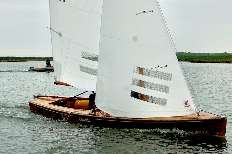 Capella wins - Light winds for Sharpie open meeting at Overy Staithe photo copyright Jeremy Neville-Eliot taken at Overy Staithe Sailing Club and featuring the Sharpie class