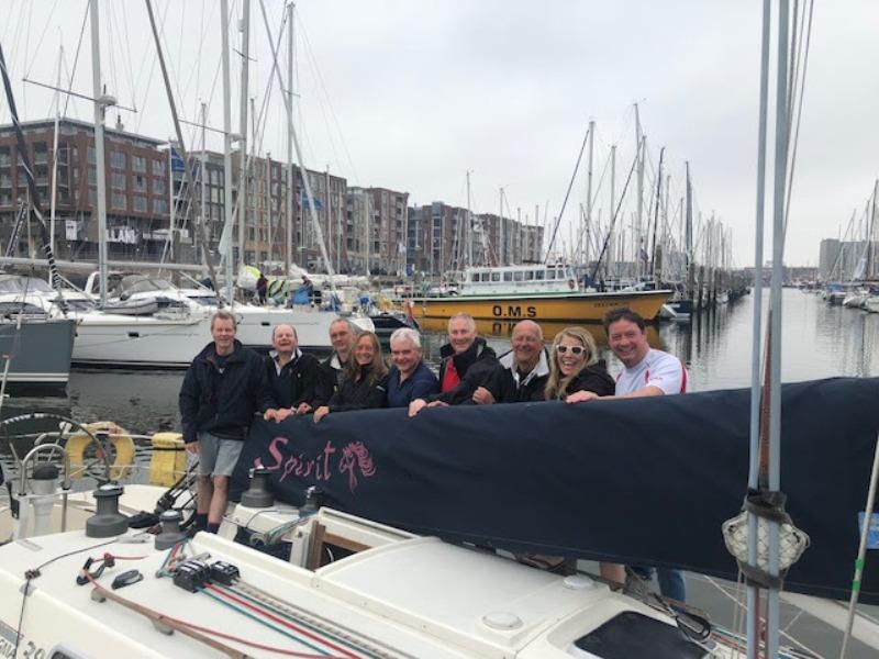 The Spirit Team celebrate at  the Yacht Club Scheveningen photo copyright Team Spirit taken at Royal Ocean Racing Club and featuring the Sigma 38 class