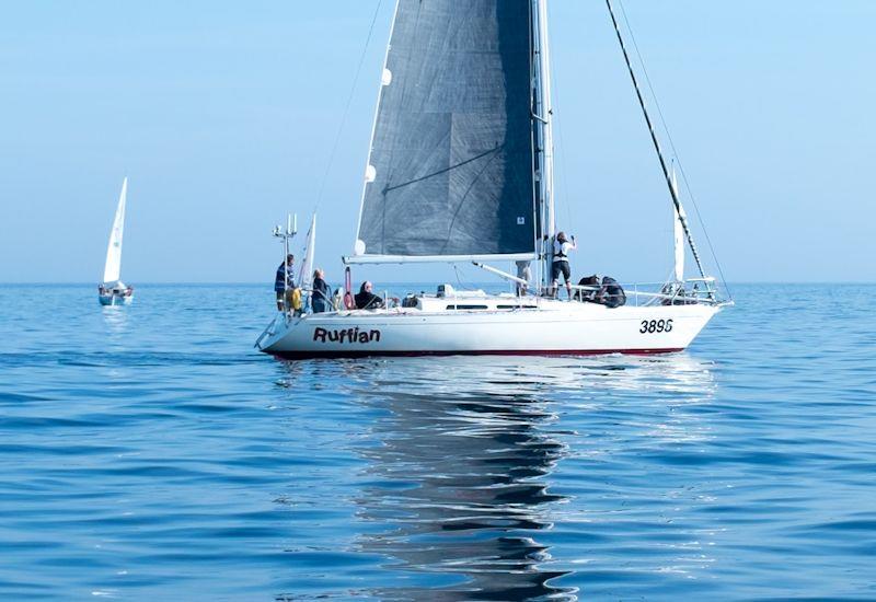 Ruffian, a Sigma 36 makes slow headway waiting to start in the Scarborough Yacht Club Regatta photo copyright SYC taken at Scarborough Yacht Club and featuring the Sigma 38 class