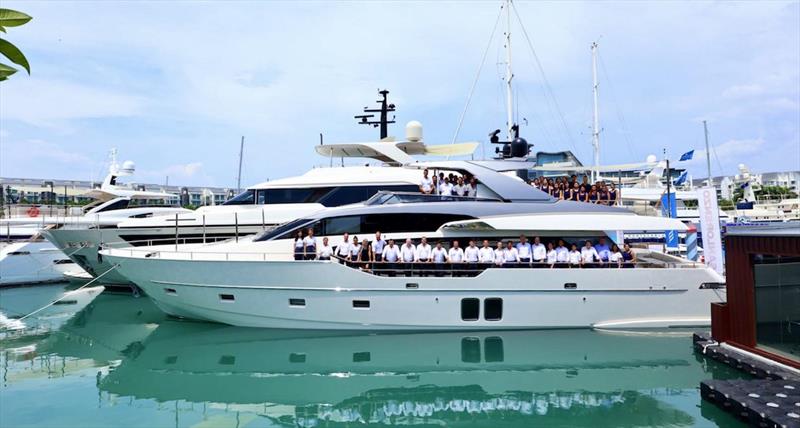 Full team turnout for Simpson Marine at Singapore Yachting Festival 2023 photo copyright Simpson Marine taken at  and featuring the  class