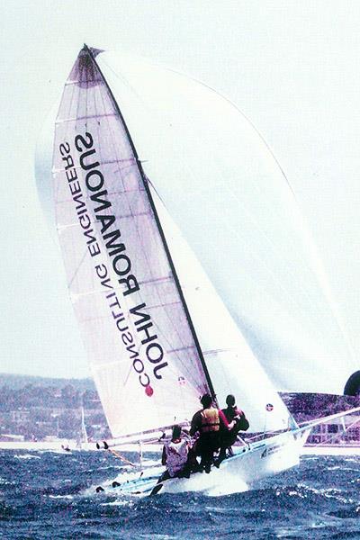 Yvette (bow) and Richard (skipper) during the 2003-04 16ft skiff Nationals Botany Bay photo copyright 16ft skiffs taken at Botany Bay Yacht Club and featuring the 16ft Skiff class