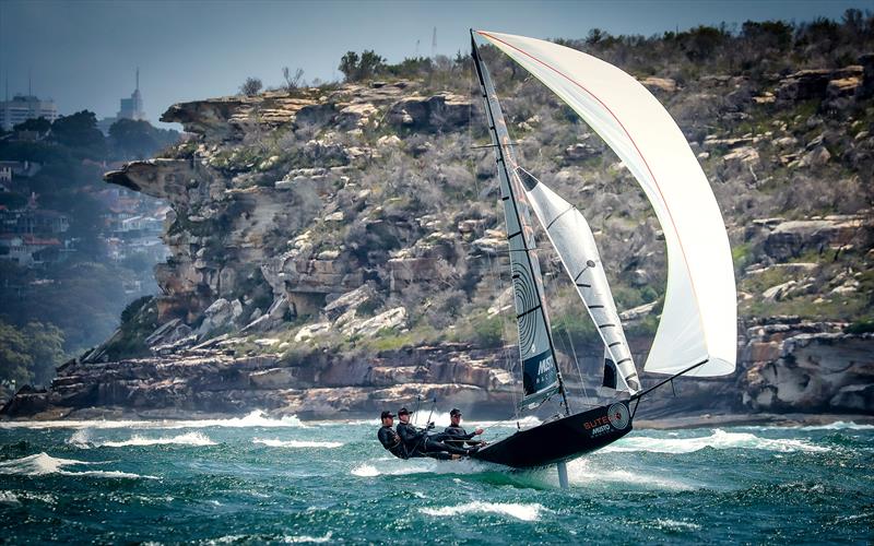 Sutech Musto Racing during Manly 16ft Skiff Season Short Course Pointscore races 5 & 6 photo copyright Michael Chittenden @SailMedia taken at Manly 16ft Skiff Sailing Club and featuring the 16ft Skiff class