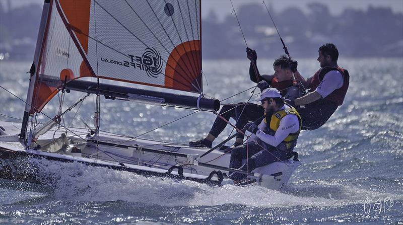 Images from Heat Two of the QLD 13   16 foot Skiffs from Waterloo Bay, off Manly - photo © Mitchell Pearson / SurfSailKite
