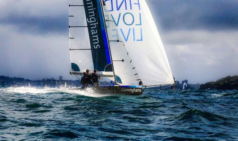 Cunninghams putting on a show during a SE'er at Manly - NSW 13ft & 16ft Skiff Championships photo copyright Michael Chittenden / Manly 16’s taken at Manly 16ft Skiff Sailing Club and featuring the 16ft Skiff class