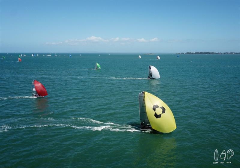 Aussie Skiffs 13 & 16 Footers National Championships, Day 1 photo copyright Mitchell Pearson / SurfSailKite taken at Darling Point Sailing Squadron and featuring the 16ft Skiff class