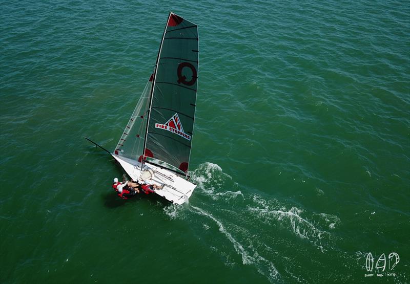 QLD Fire Stopping are still leading the QLD boats photo copyright Mitchell Pearson / SurfSailKite taken at Darling Point Sailing Squadron and featuring the 16ft Skiff class