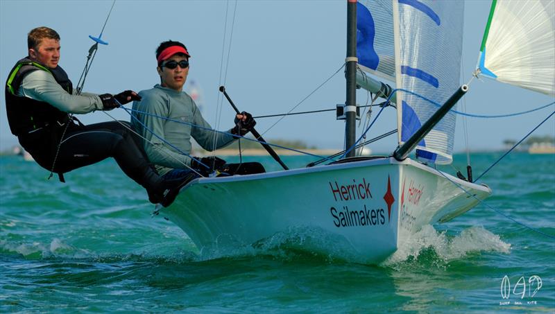 Herrick Sailmakers looking focused photo copyright Mitchell Pearson / SurfSailKite taken at Darling Point Sailing Squadron and featuring the 16ft Skiff class