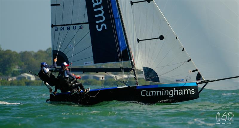 Cunninghams heading to the finish of race 3 - photo © Mitchell Pearson / SurfSailKite