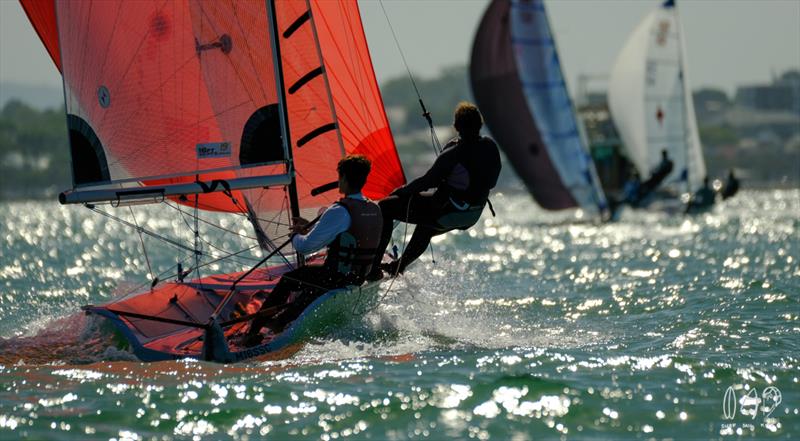 THe Manly 13's are in fine form photo copyright Mitchell Pearson / SurfSailKite taken at Darling Point Sailing Squadron and featuring the 16ft Skiff class