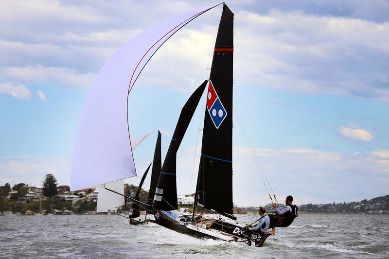 Belmont 16ft Skiffs: Dominos photo copyright Mark Rothfield, Promocean Media taken at Belmont 16ft Sailing Club and featuring the 16ft Skiff class