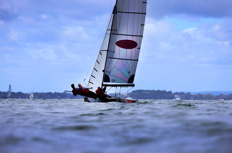Ronstan on day 3 of the Red Pumps 16ft Skiff Australian Championships 2021-22 photo copyright Mark Rothfield taken at Belmont 16ft Sailing Club and featuring the 16ft Skiff class