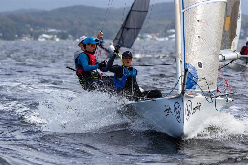 16ft skiff in action - Zhik Combined High Schools Sailing Championships photo copyright Red Hot Shotz Sports Photography taken at Belmont 16ft Sailing Club and featuring the 16ft Skiff class