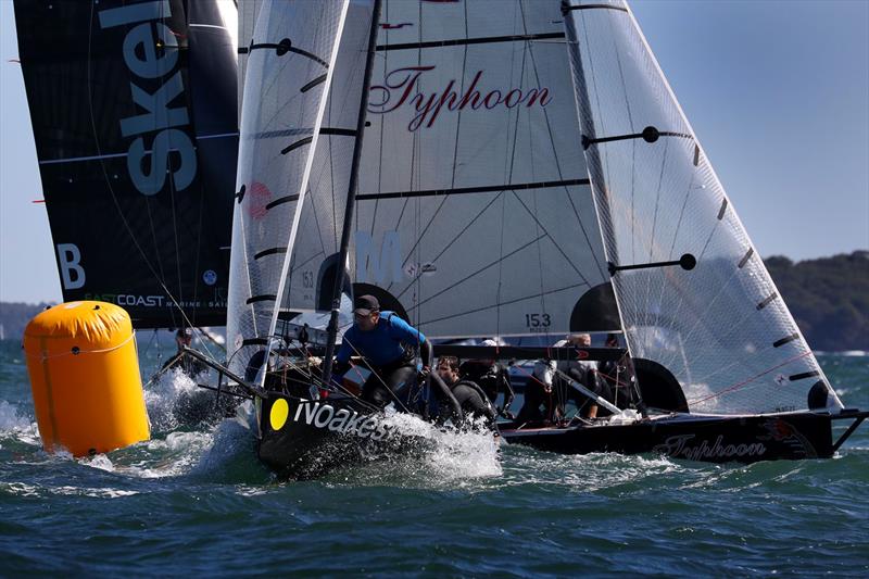 Typhoon battling Noakes during the final of the Australian Sprint Series at Belmont photo copyright Mark Rothfield, Promocean Media taken at Belmont 16ft Sailing Club and featuring the 16ft Skiff class