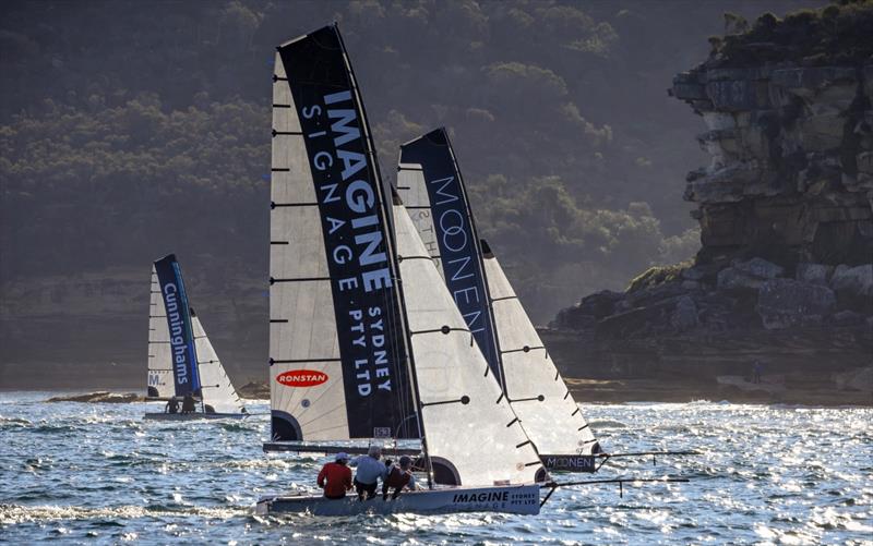 Imagine Signage - MoonenYachts Battle photo copyright Sailmedia taken at Manly 16ft Skiff Sailing Club and featuring the 16ft Skiff class