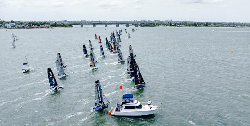 2023-24 16ft Skiff Australian Championships photo copyright SailMedia taken at St George Sailing Club and featuring the 16ft Skiff class