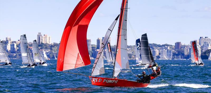 16 Skiff fleet photo copyright Michael Chittenden taken at Manly 16ft Skiff Sailing Club and featuring the 16ft Skiff class