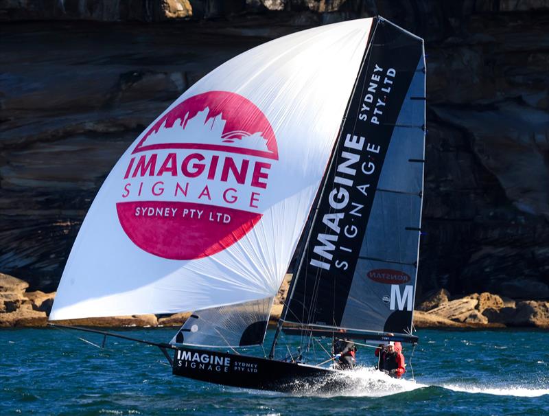Signage - 16 Skiff winner photo copyright Michael Chittenden taken at Manly 16ft Skiff Sailing Club and featuring the 16ft Skiff class